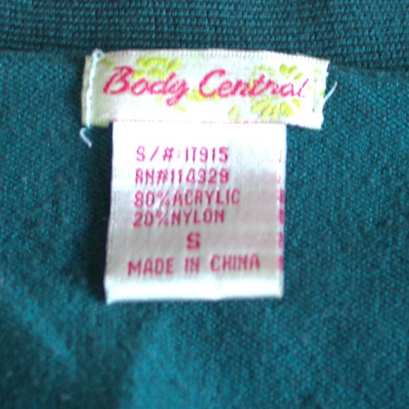 Cropped Cardigan | Peacock Green Button Down Cardigan | Body Central - Picture 2 of 4